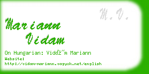 mariann vidam business card